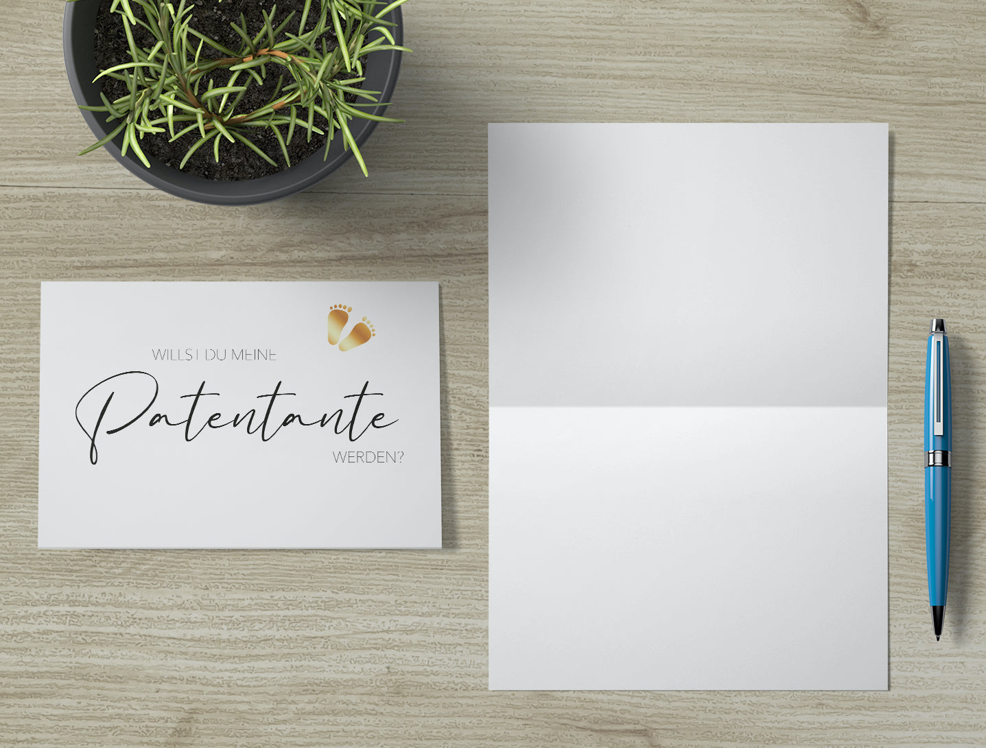 1 Premium Karte Patenonkel Taufzeuge Klappkarte 10,5x14,8cm und 1 Naturumschlag Merz Designkarten