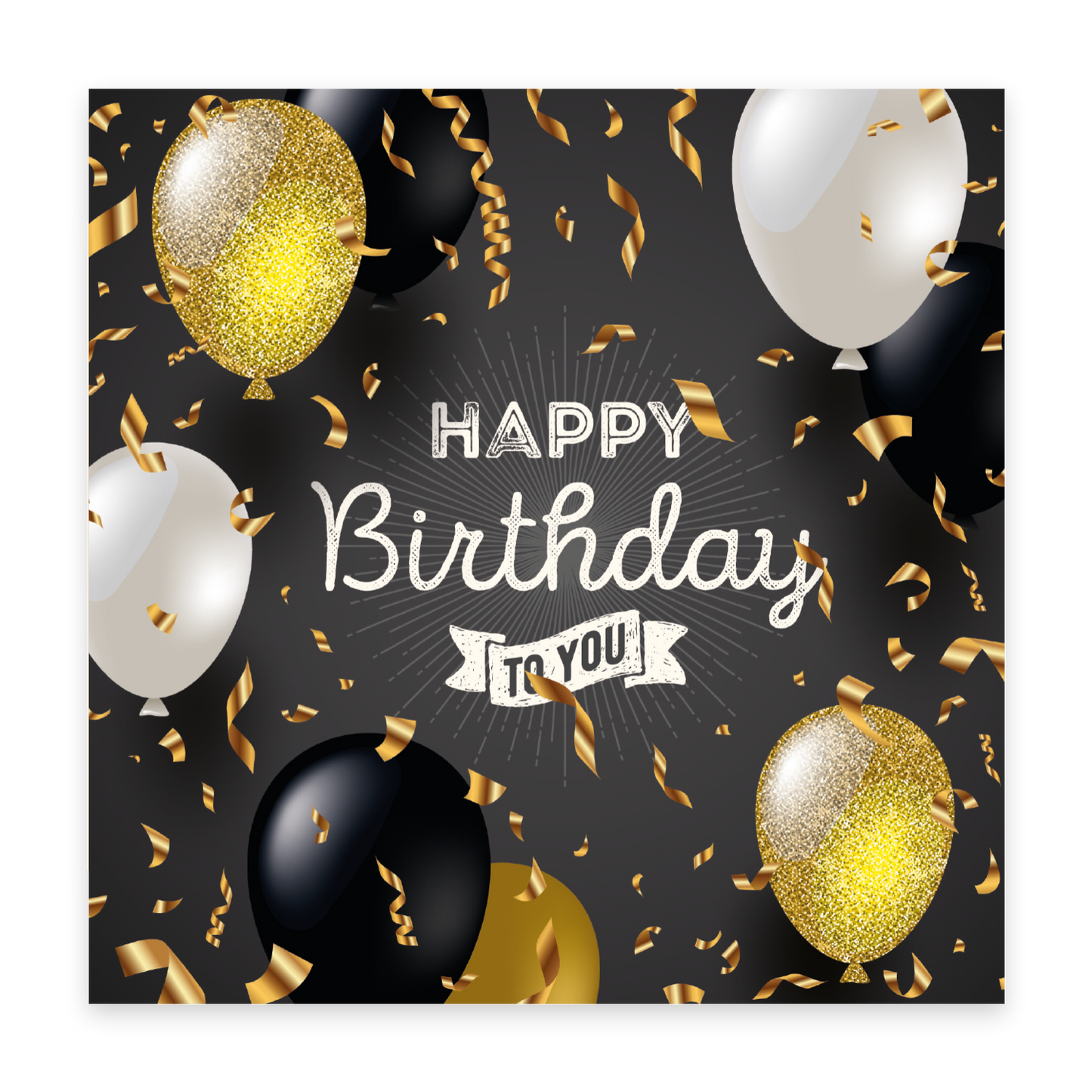 1 edle Geburtstagskarte Klappkarte Happy Birthday 14,8x14,8cm + weißer Umschlag Merz Designkarten