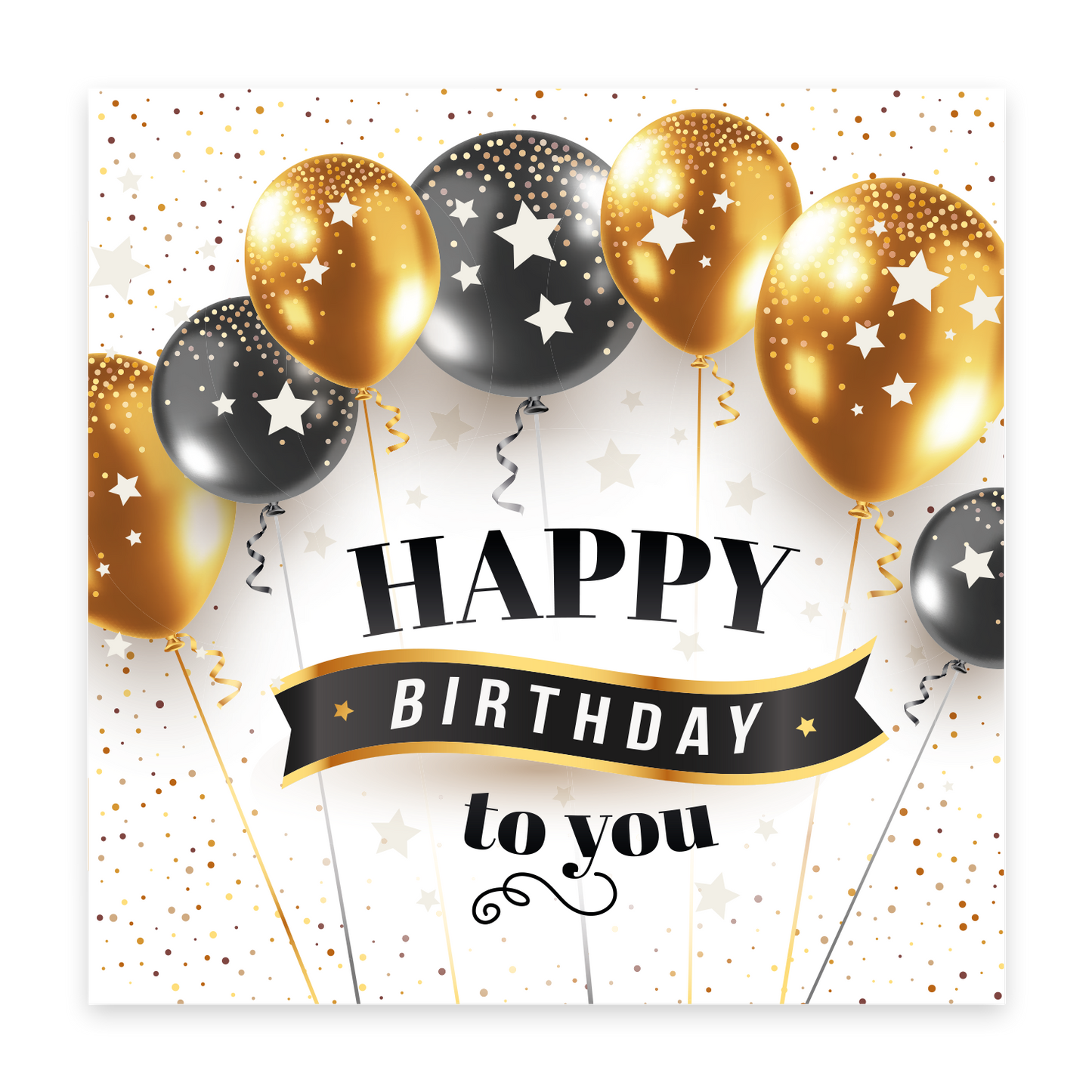 1 Geburtstagskarte Klappkarte Happy Birthday 14,8x14,8cm und 1 weißer Umschlag Merz Designkarten