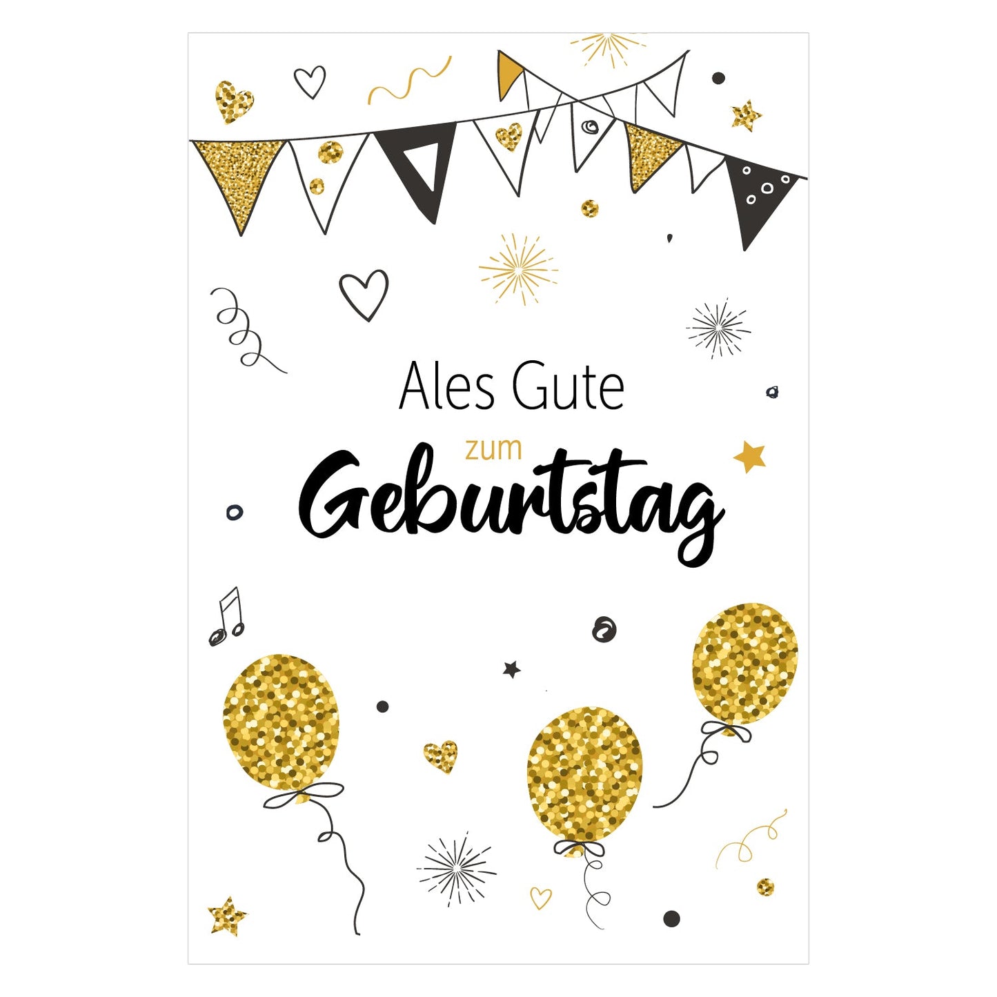 1 Premium Geburtstagskarte 18x12cm mit 1 weißen Umschlag Klappkarte Glückwünsche Merz Designkarten