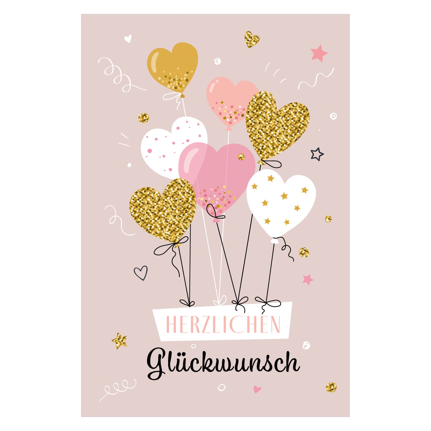 1 Premium Geburtstagskarte 18x12cm mit 1 weißen Umschlag Klappkarte Glückwünsche