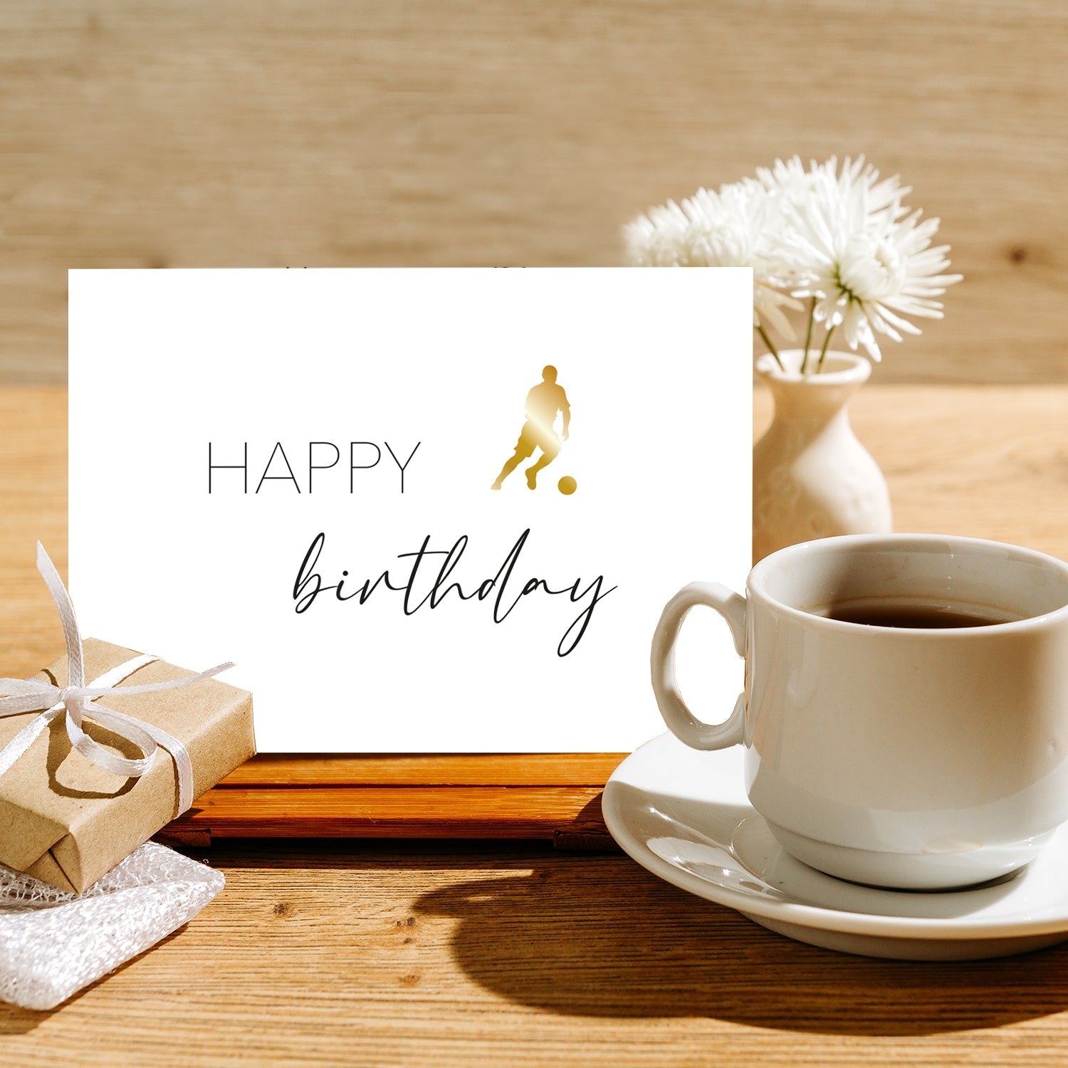 1 Geburtstagskarte für Fußballer 10,5x14,8cm happy birthday mit 1 Naturumschlag Merz Designkarten