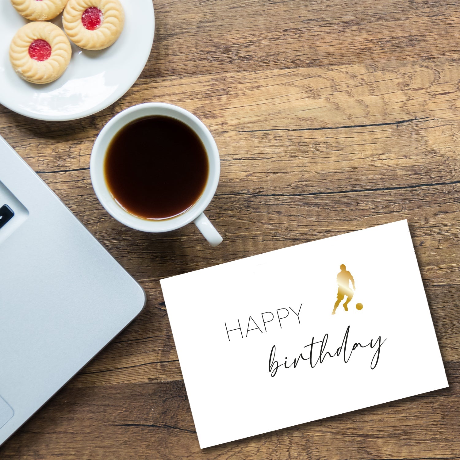 1 Geburtstagskarte für Fußballer 10,5x14,8cm happy birthday mit 1 Naturumschlag Merz Designkarten