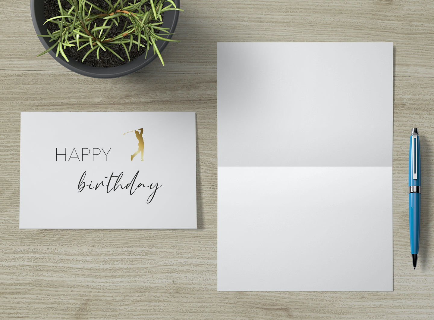 1 Geburtstagskarte für Golfer Golferin 10,5x14,8cm mit 1 Umschlag (Naturpapier) Merz Designkarten