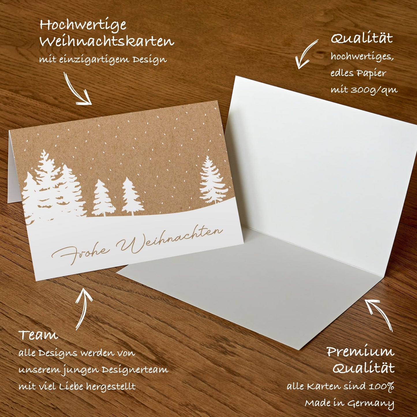 6 Weihnachtskarten Weihnachten merry christmas 10,5x14,8cm Klappkarten +6 Kuvert Merz Designkarten
