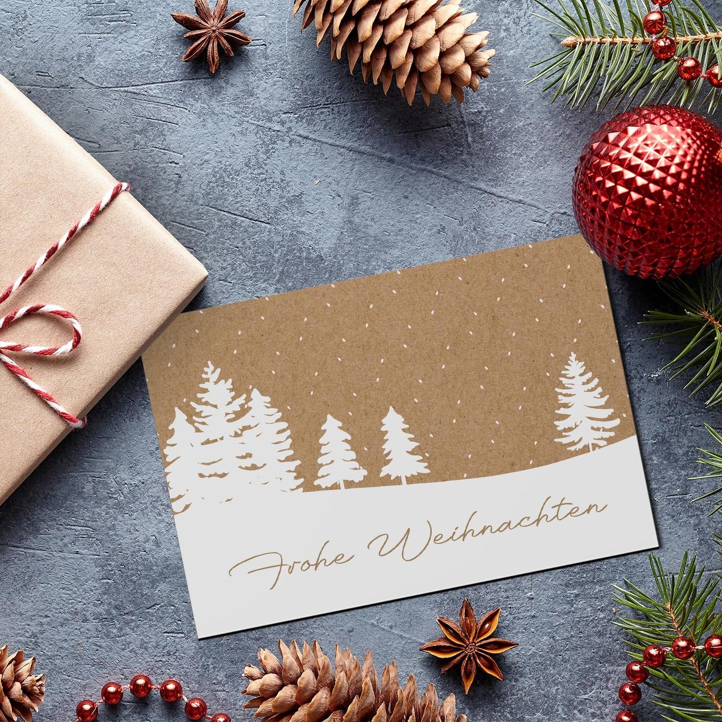 6 Weihnachtskarten Weihnachten merry christmas 10,5x14,8cm Klappkarten +6 Kuvert Merz Designkarten