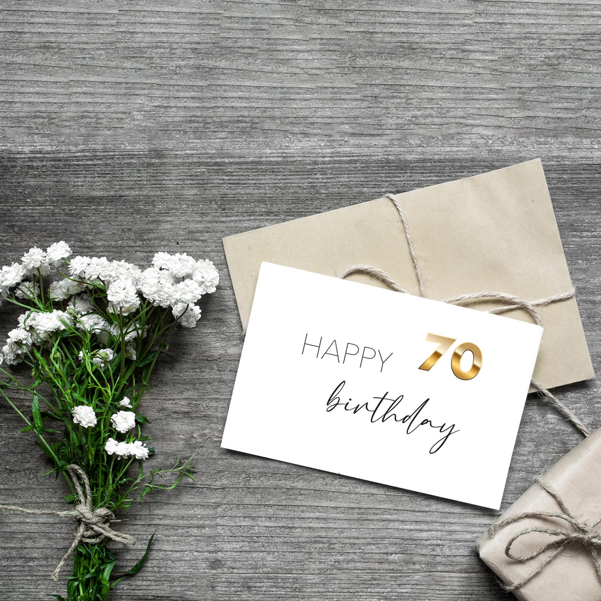 1 edle Geburtstagskarte zum 70. Geburtstag Klappkarte 10,5x14,8cm mit 1 Umschlag Merz Designkarten