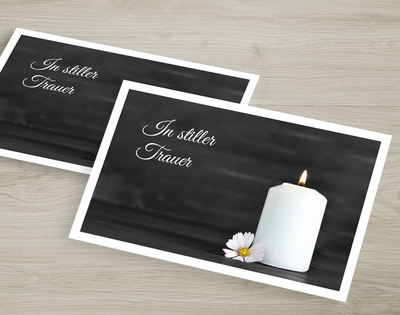 30 Trauerkarten Danksagung Klappkarten mit 30 Umschläge, Set -Beerdigung Danke - Merz Designkarten