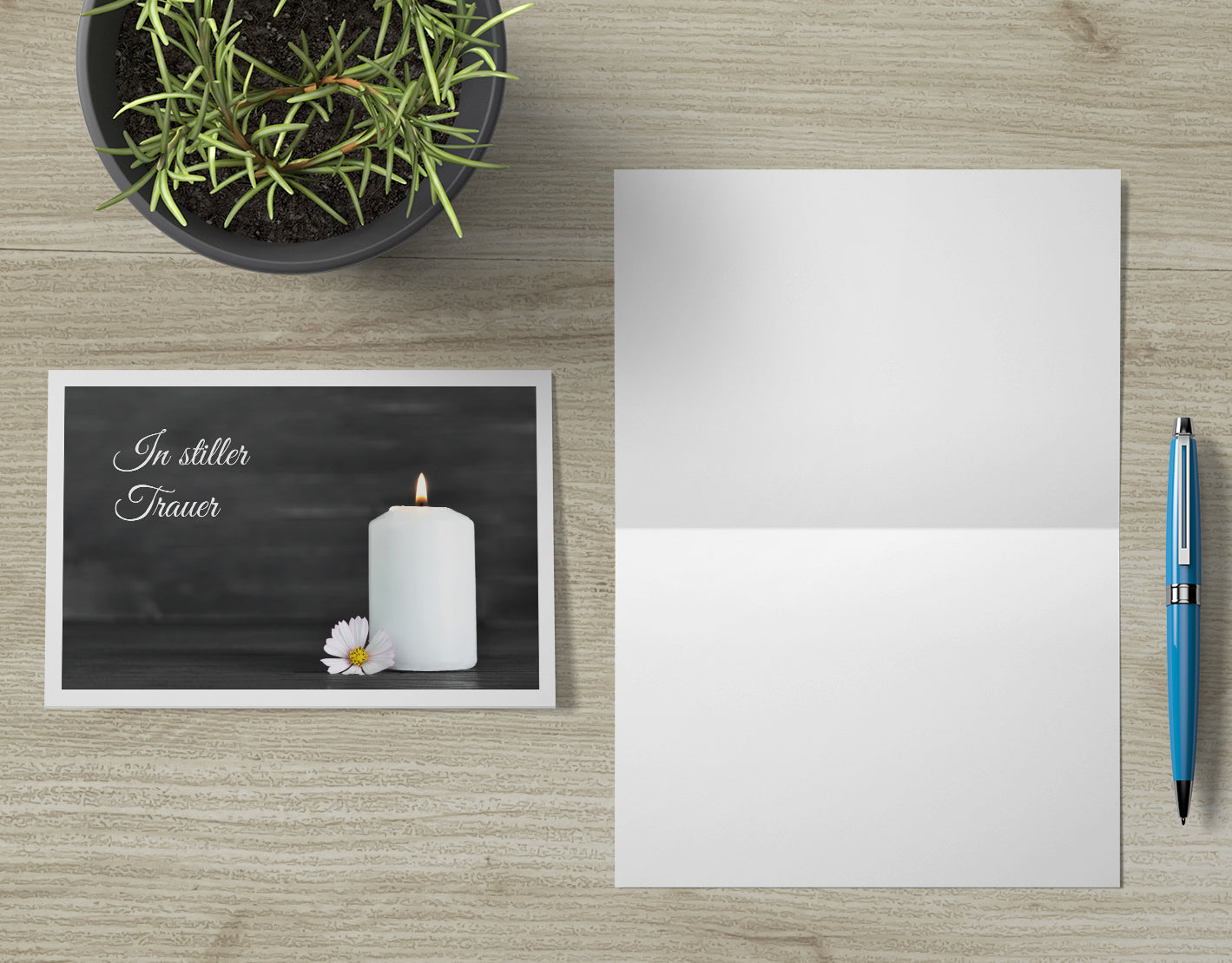 30 Trauerkarten Danksagung Klappkarten mit 30 Umschläge, Set -Beerdigung Danke - Merz Designkarten