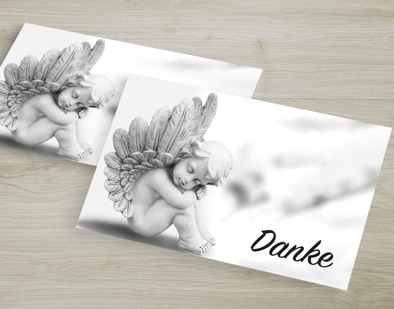 30 Trauerkarten Danksagung Klappkarten mit 30 Umschläge, Set -Beerdigung Danke - Merz Designkarten