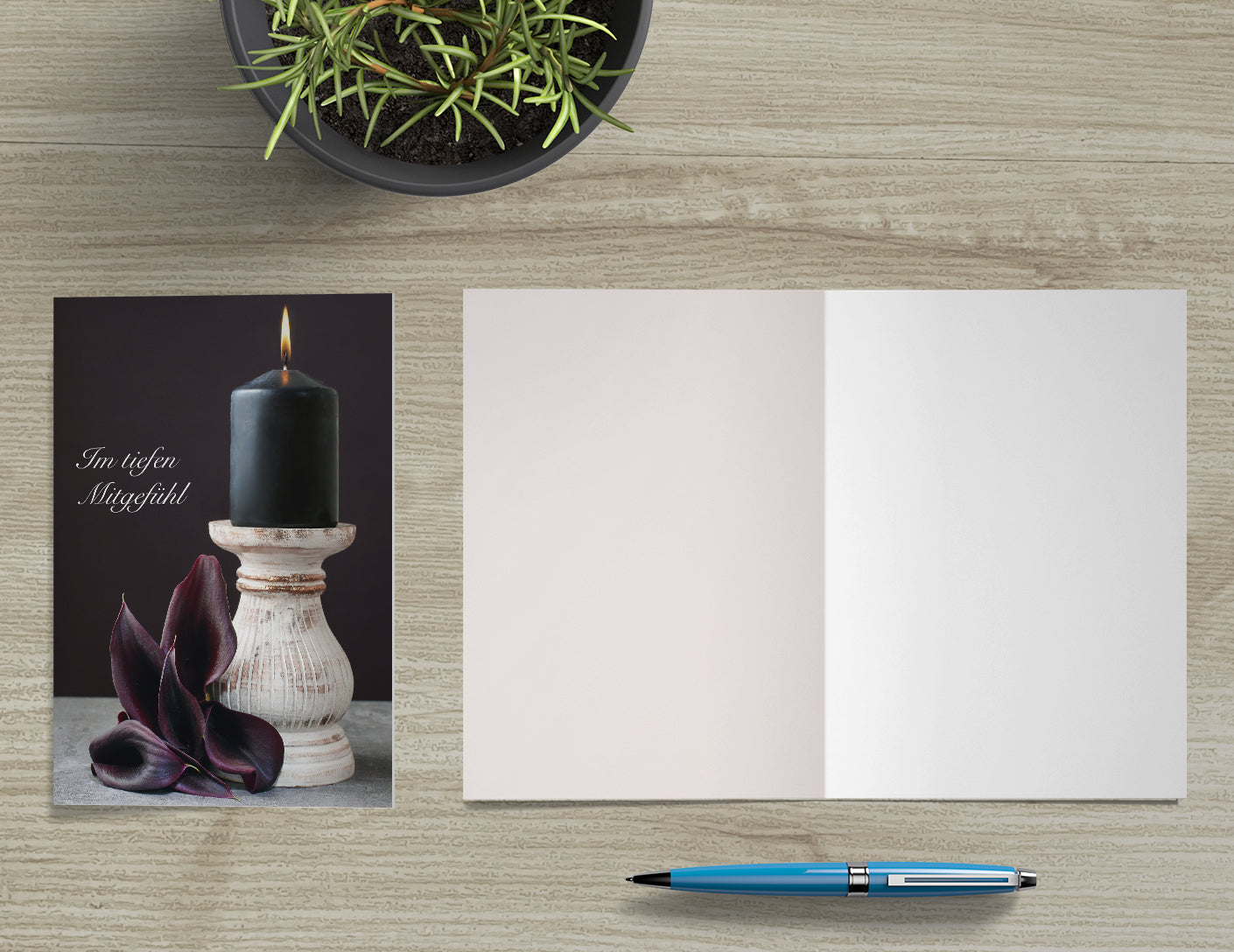 3 einfühlsame Trauerkarten Beileidskarten Klappkarten mit 3 Umschlägen Spruch Merz Designkarten