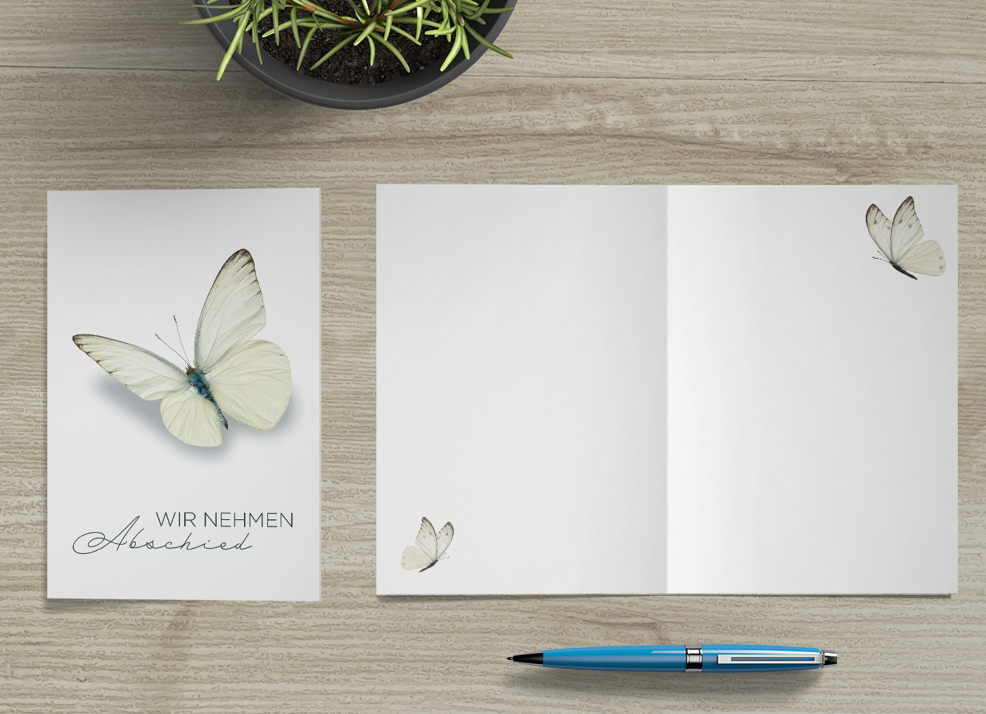 30 Trauerkarten Danksagung Klappkarten mit 30 Umschläge, Set -Beerdigung Danke Merz Designkarten