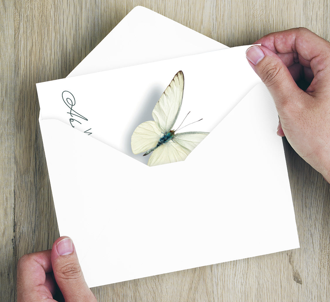 30 Trauerkarten Danksagung Klappkarten mit 30 Umschläge, Set -Beerdigung Danke Merz Designkarten