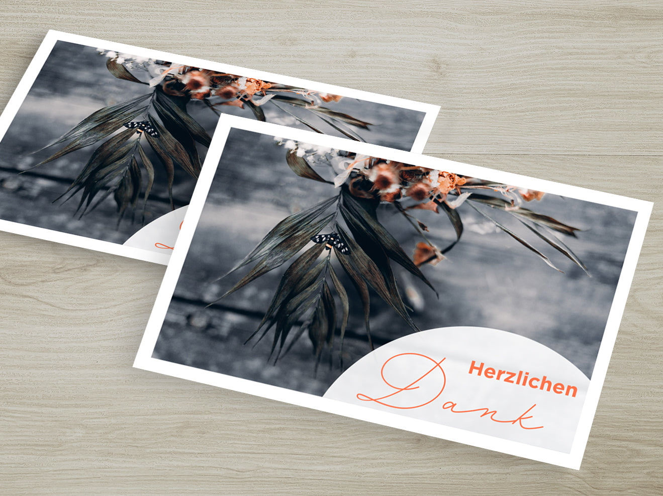 20 Trauerkarten Danksagung Klappkarten mit 30 Umschläge, Set -Beerdigung Danke Merz Designkarten