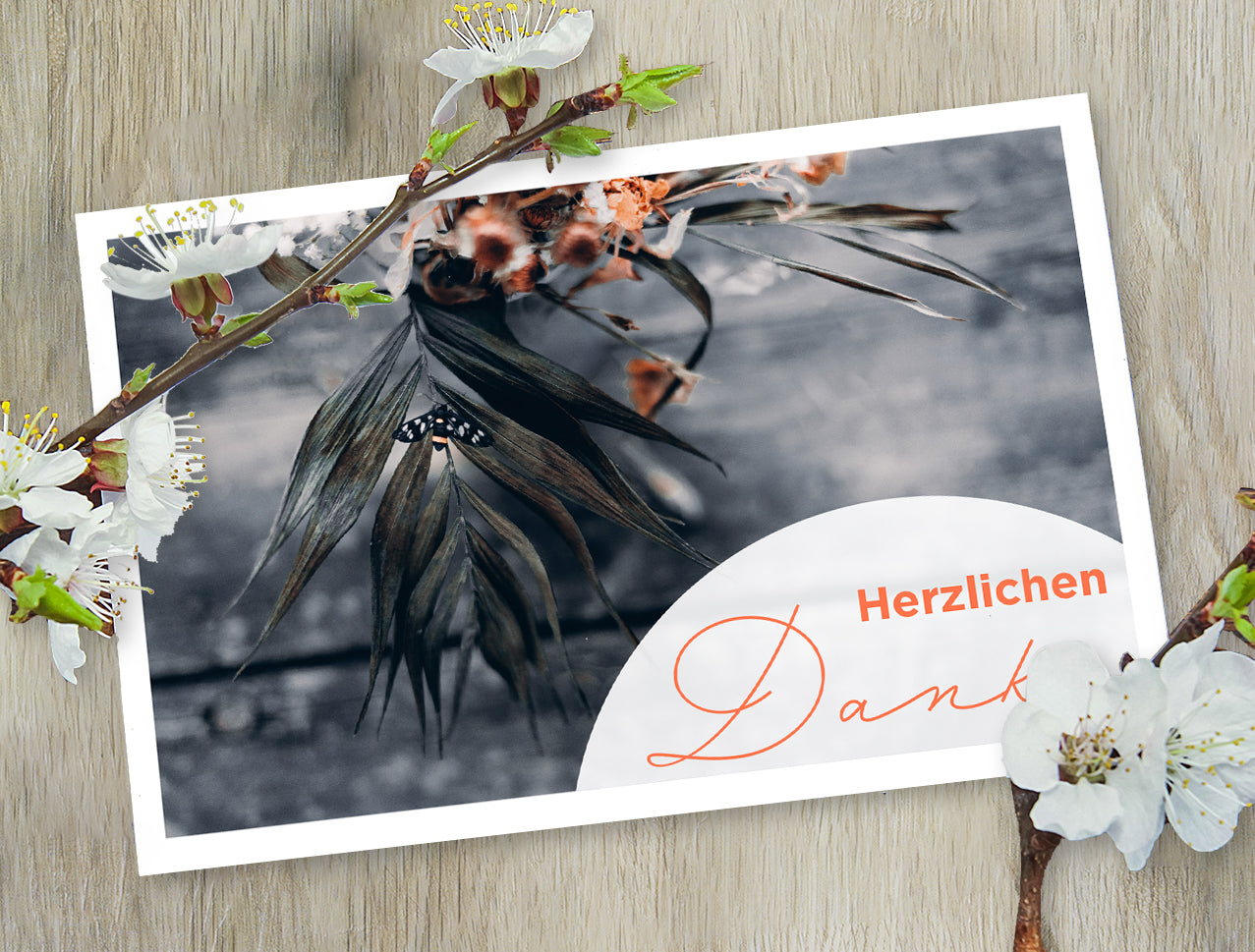 20 Trauerkarten Danksagung Klappkarten mit 30 Umschläge, Set -Beerdigung Danke Merz Designkarten