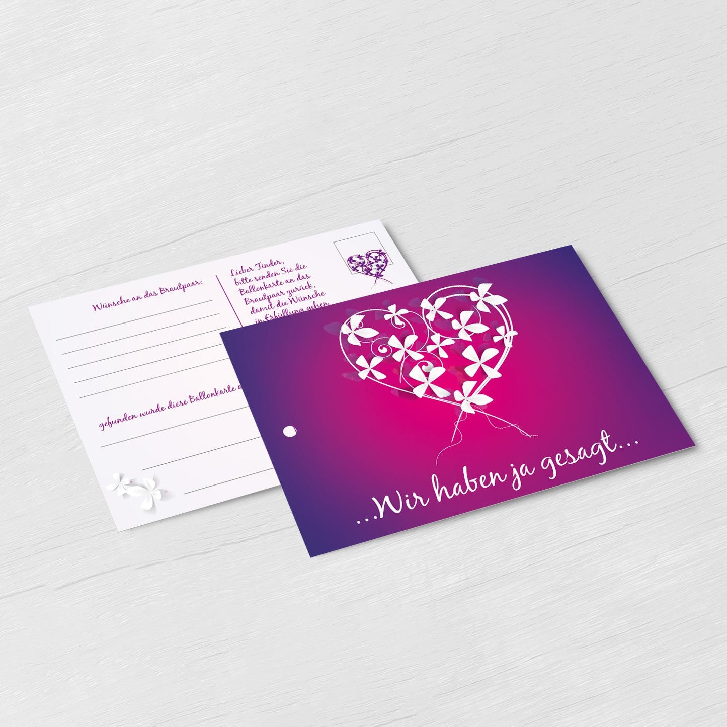 50 Ballonkarten Luftballonkarten Ballonflugkarten Weitflugkarten Hochzeit Merz Designkarten
