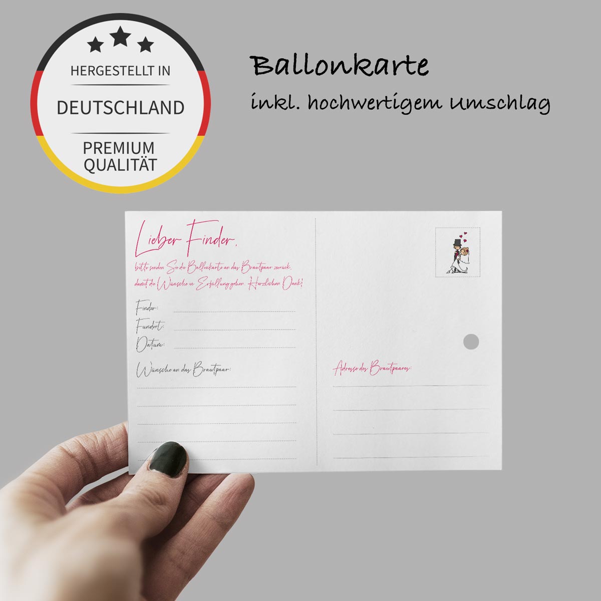 50 Ballonkarten Luftballonkarten Ballonflugkarten Weitflugkarten Hochzeit