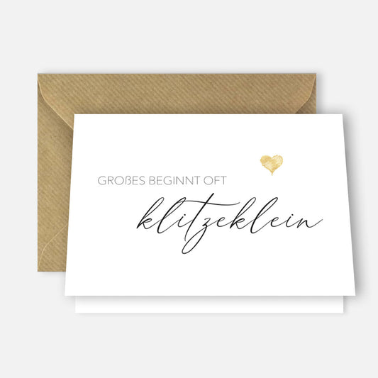 1 edle Karte zur Geburt Gratulation zum Baby Grußkarte mit Umschlag Glückwunsch Merz Designkarten