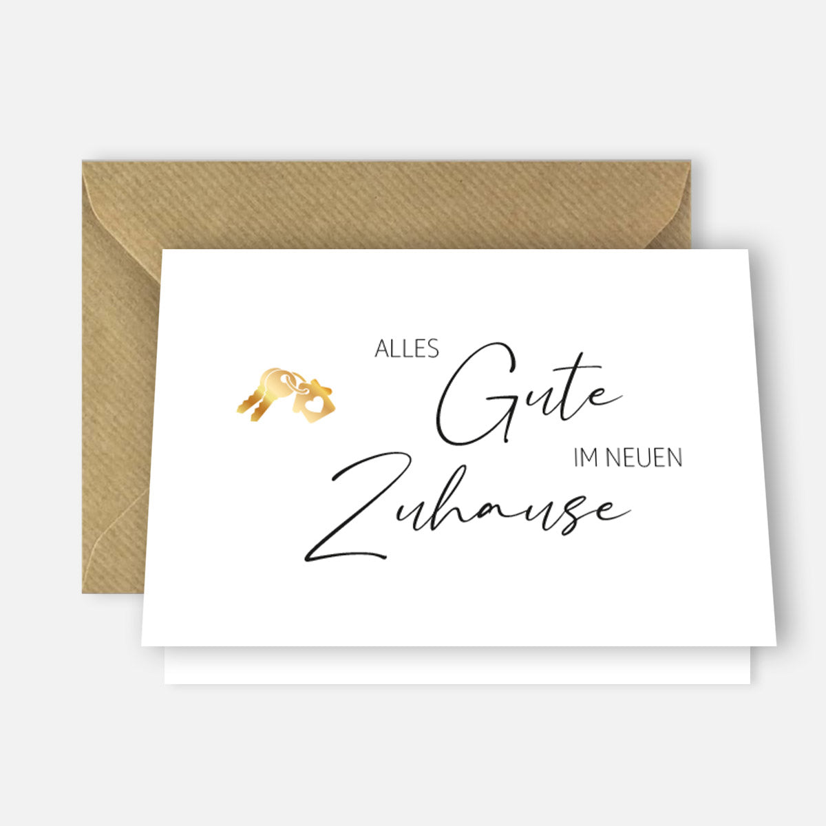 1 Karte Alles Gute im neuen Zuhause Umzug Klappkarte 10,5x14,8cm + Naturumschlag Merz Designkarten