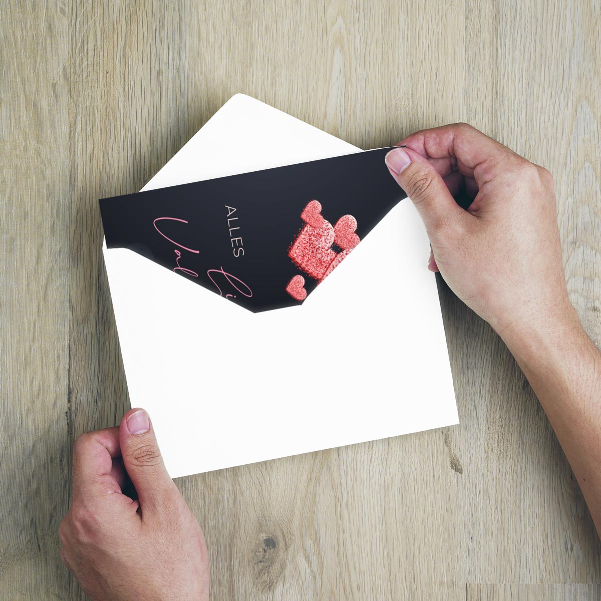 1 Grußkarte Liebe Merz Designkarten