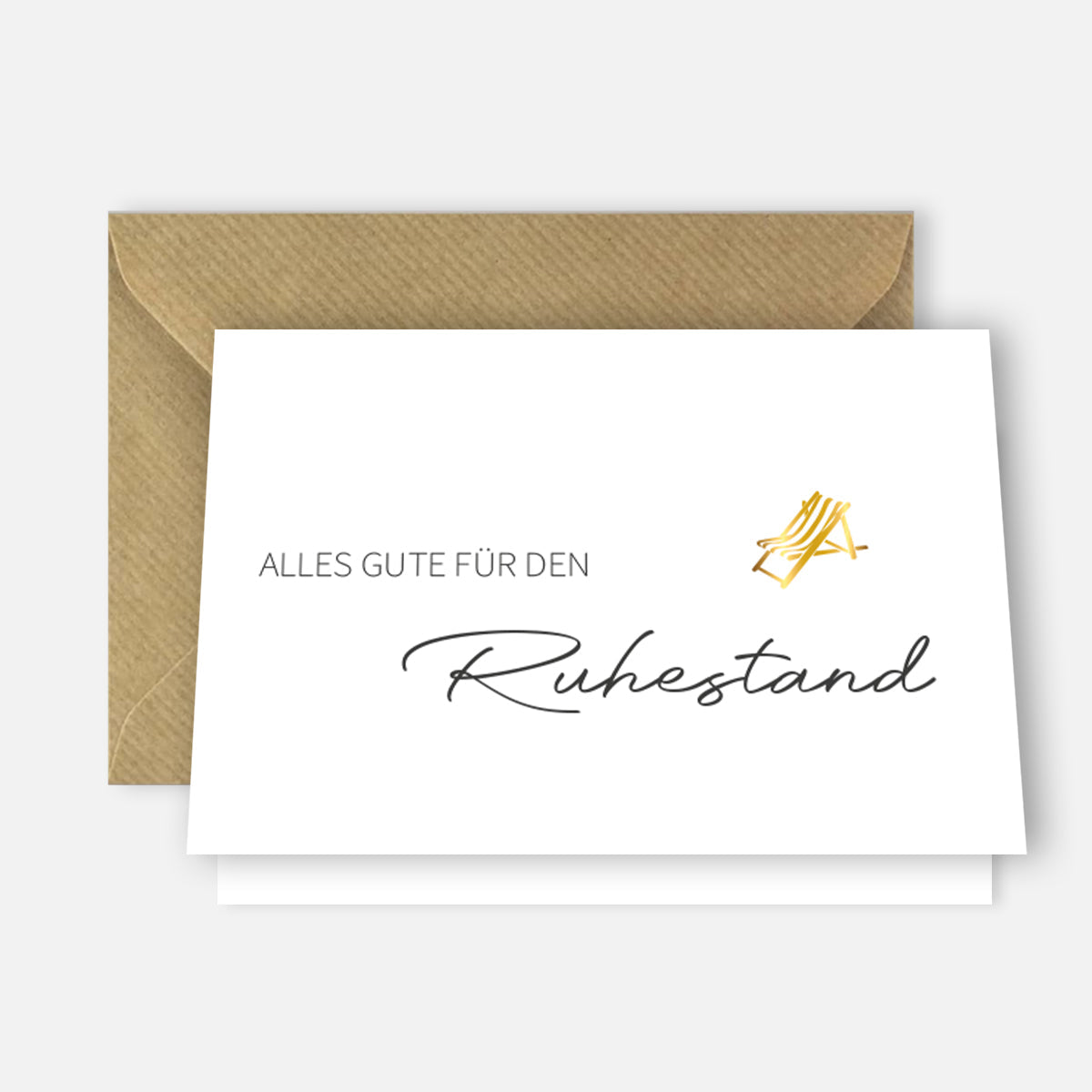 1 edle Glückwunschkarte Ruhestand Rente Klappkarte 10,5x14,8cm + 1 Naturumschlag Merz Designkarten