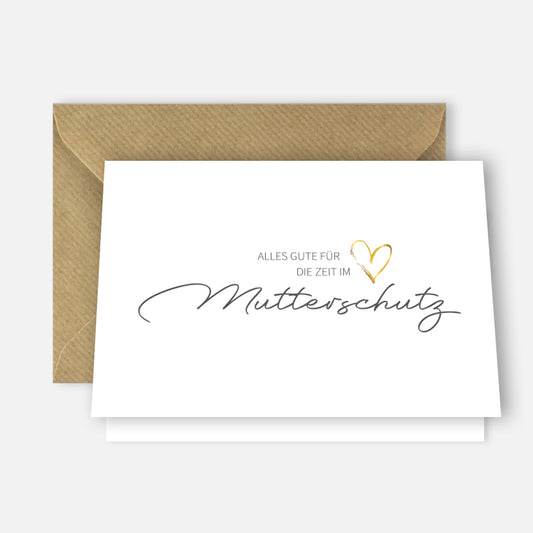 1 Abschiedskarte Mutterschutz Abschied Kollegin 10,5x14,8cm Karte +Kuvert Babypause Merz Designkarten