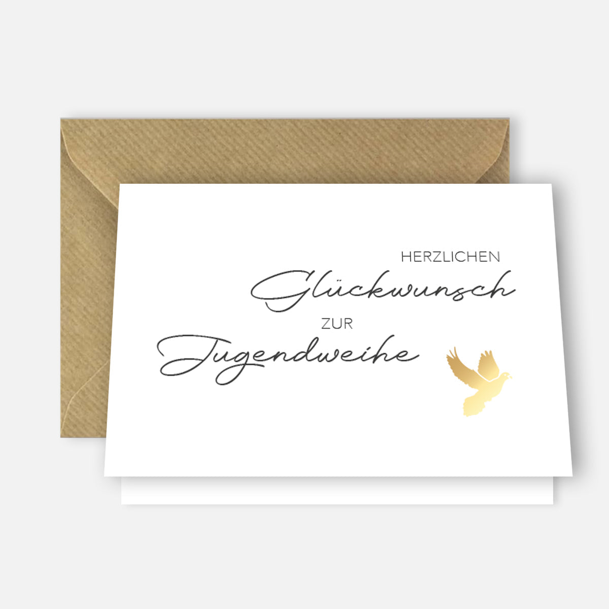 1 edle Karte Glückwunsch zur Jugendweihe Klappkarte 10,5x14,8cm + Naturumschlag Merz Designkarten