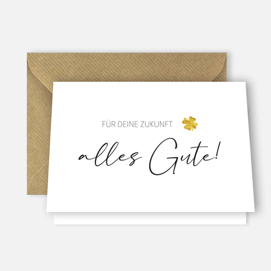 1 edle Grußkarte Abschied Karte Kollegin Pension Rente 10,5x14,8cm Klappkarte Merz Designkarten
