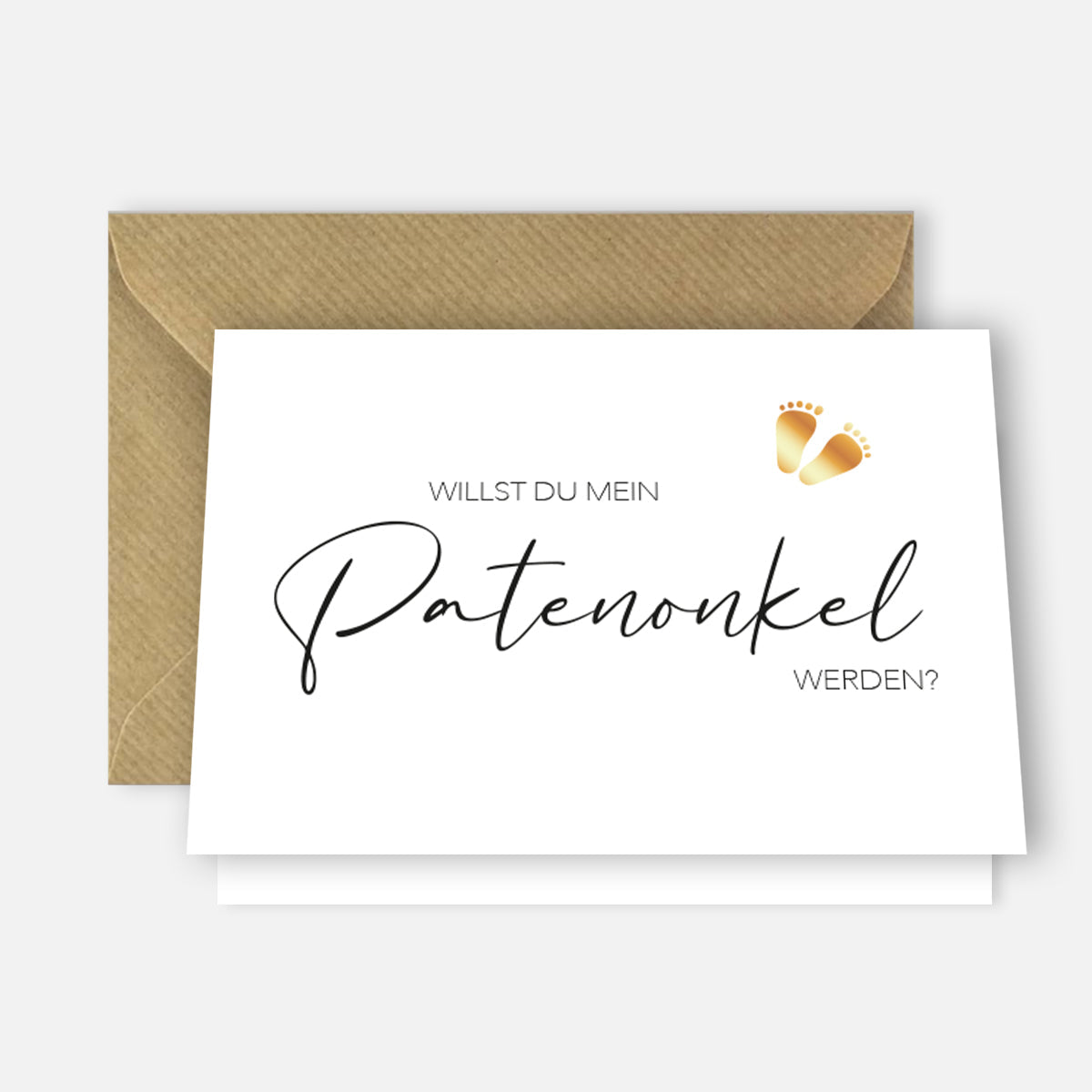 1 Premium Karte Patenonkel Taufzeuge Klappkarte 10,5x14,8cm und 1 Naturumschlag Merz Designkarten