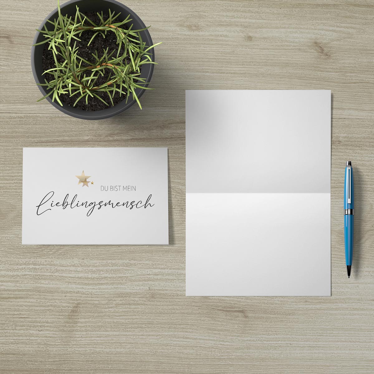 1Stück Premium Dankeskarten (Klappkarten) mit 1 Umschlag, Danke Karten Geburt Merz Designkarten