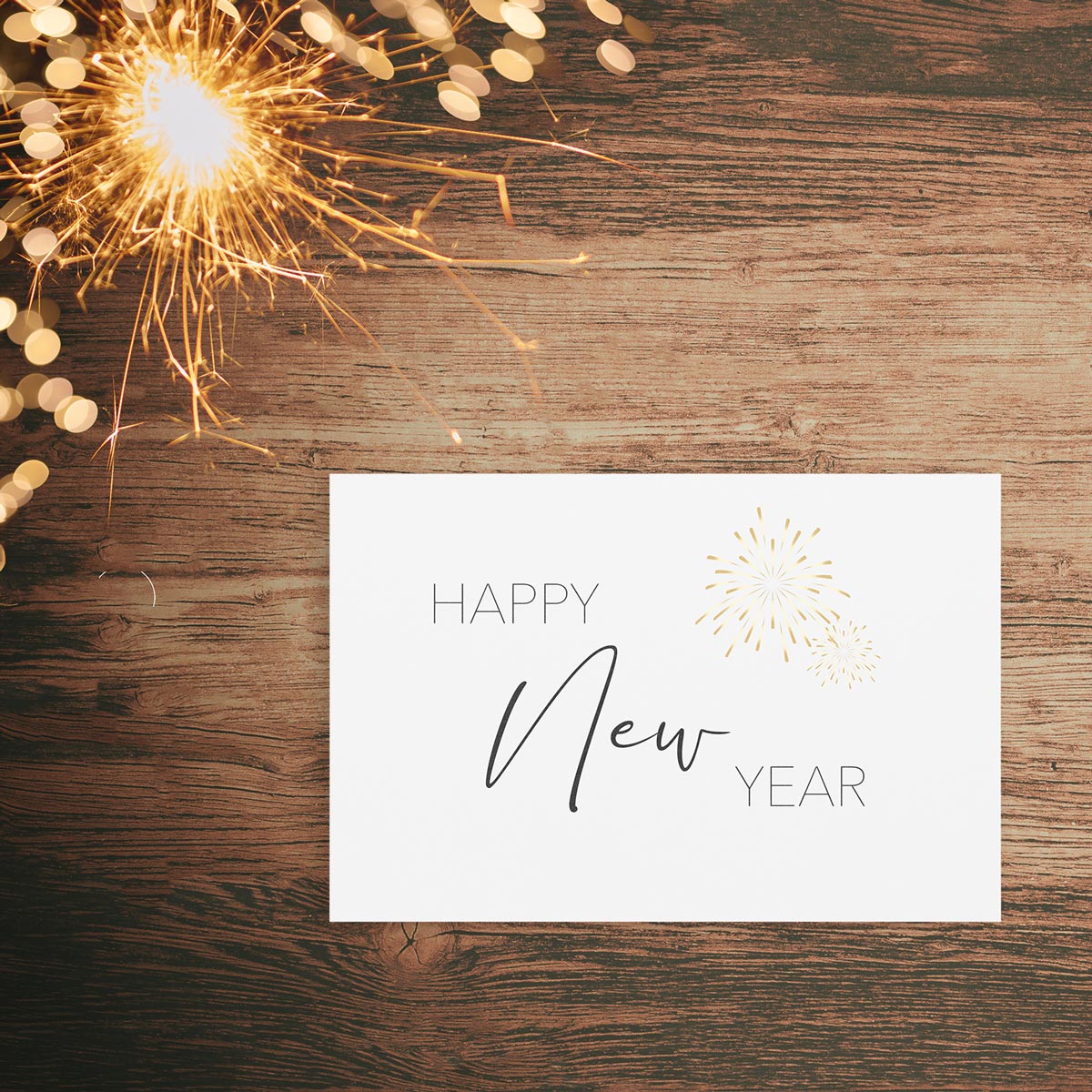 4 Grußkarten Neujahr Neujahrskarten 10,5x14,8cm Klappkarten 4 Umschläge new year Merz Designkarten