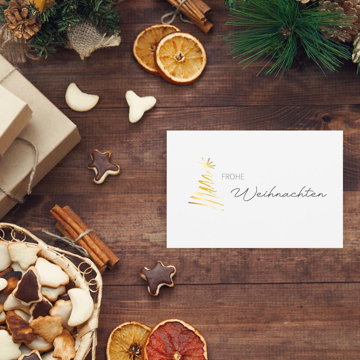 6 Premium Weihnachtskarten Weihnachten merry christmas 10,5x14,8cm Klappkarten +6 Kuverts Merz Designkarten