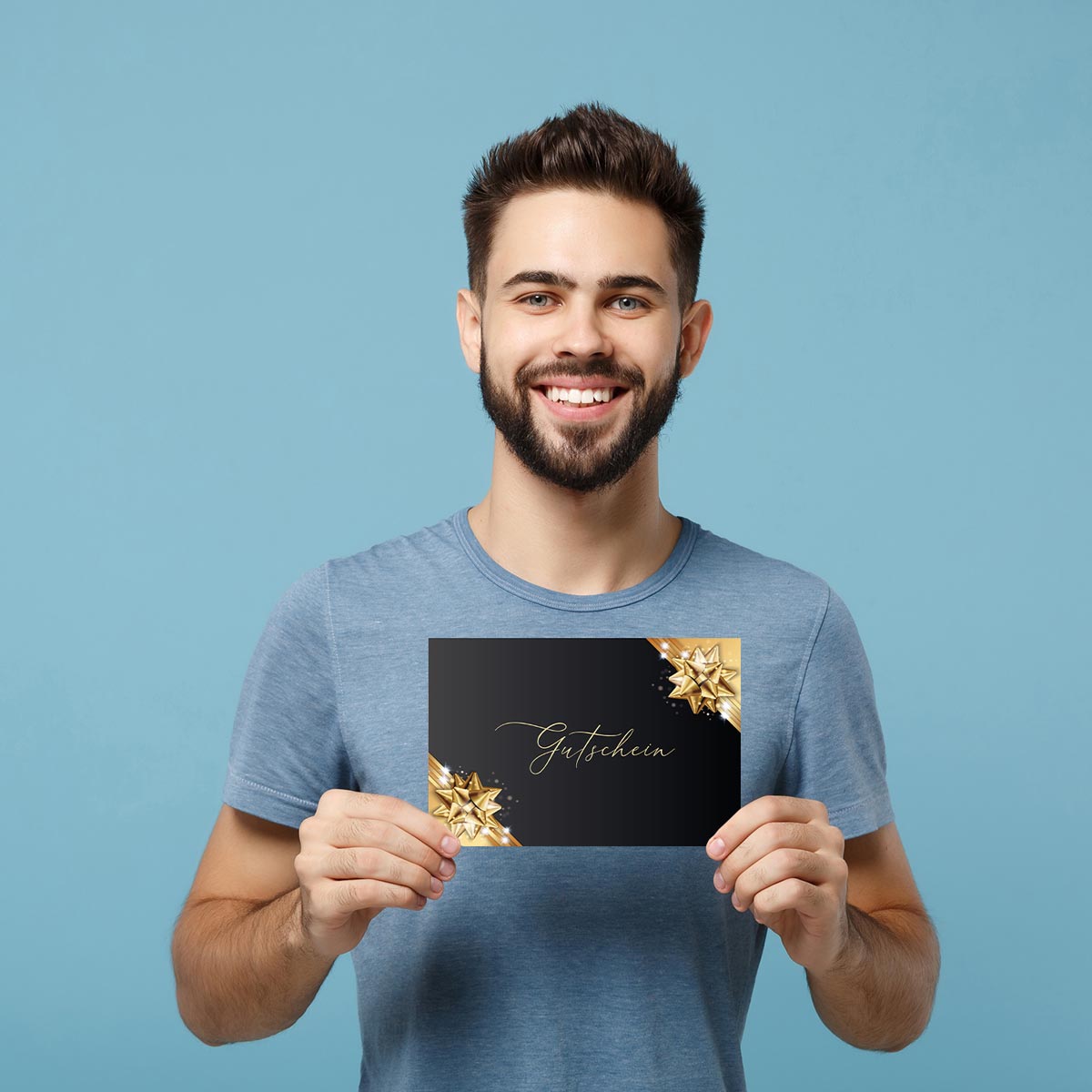 1 Gutscheinkarte Gutschein Klappkarte 12x18cm mit Kuvert Geschenkgutschein Merz Designkarten