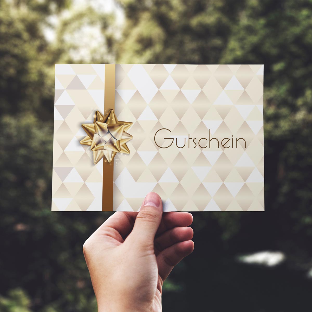 1 Gutscheinkarte Gutschein Klappkarte 12x18cm mit Kuvert Geschenkgutschein Merz Designkarten