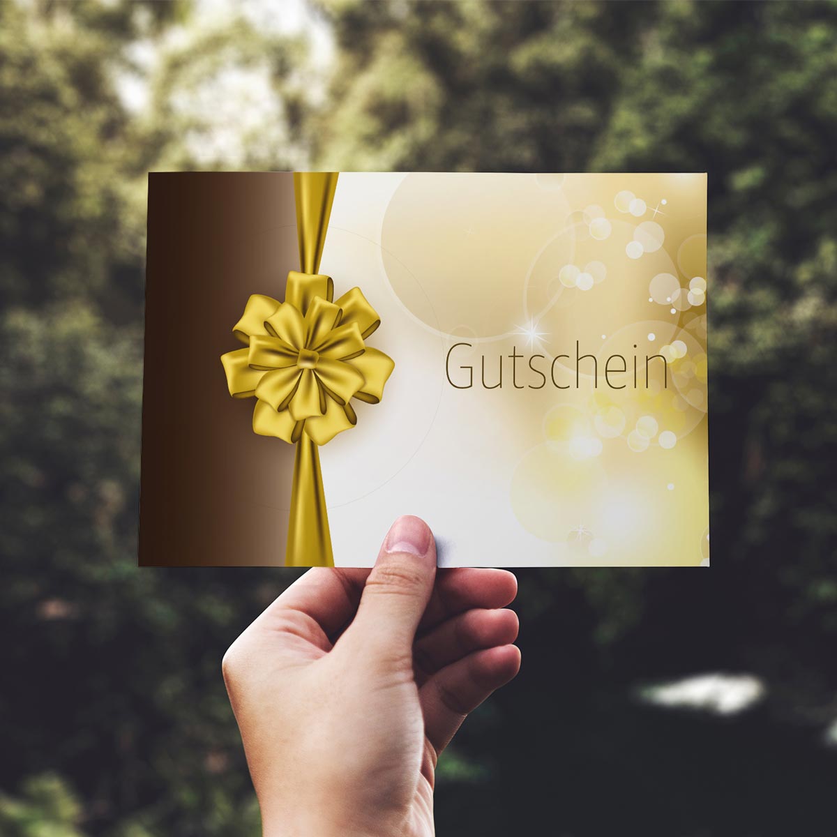 1 Gutscheinkarte Gutschein Klappkarte 12x18cm mit Kuvert Geschenkgutschein Merz Designkarten