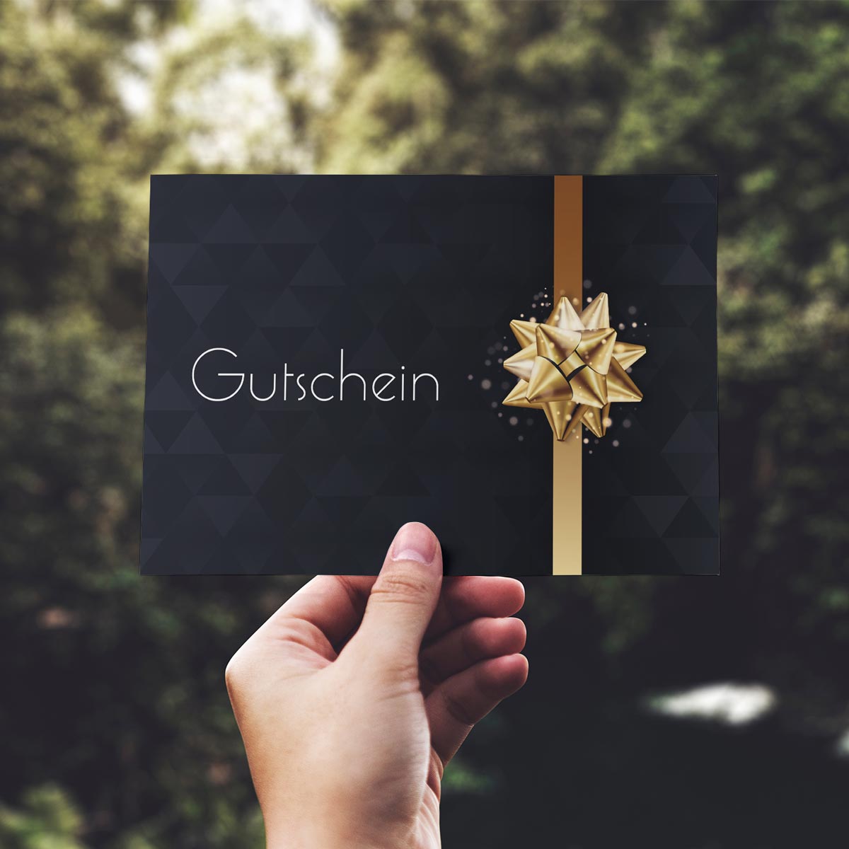 1 Gutscheinkarte Gutschein Klappkarte 12x18cm mit Kuvert Geschenkgutschein Merz Designkarten