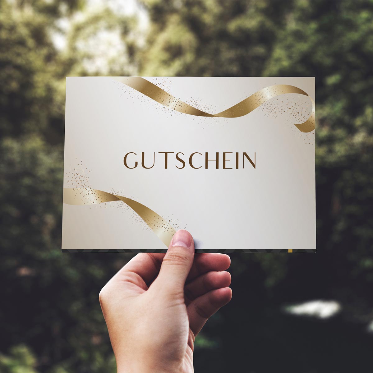 1 Gutscheinkarte Gutschein Klappkarte 12x18cm mit Kuvert Geschenkgutschein Merz Designkarten