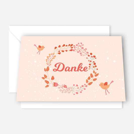 10 Stück Premium Dankeskarten (Klappkarten) mit Umschlägen, Danke Karten Geburt Merz Designkarten