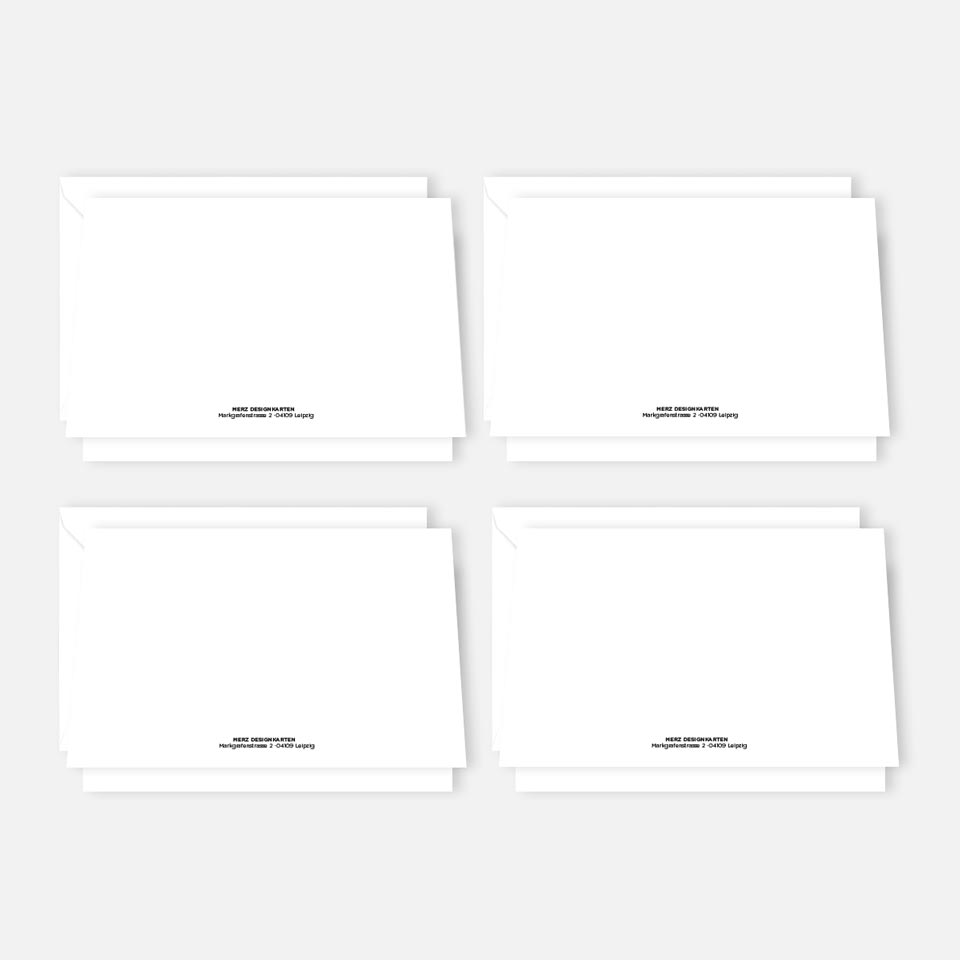 4 Premium Dankeskarten 12x18cm, Klappkarten +4 Kuverts, Danke Karten Dankekarten Merz Designkarten
