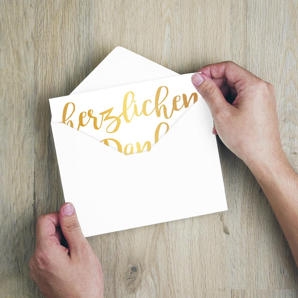 10 Premium Dankeskarten (Klappkarten) mit 10 Umschlägen, Danke Karten Grußkarte Merz Designkarten