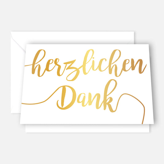 10 Stück Premium Dankeskarten (Klappkarten) mit Umschlägen, Danke Karten Geburt Merz Designkarten