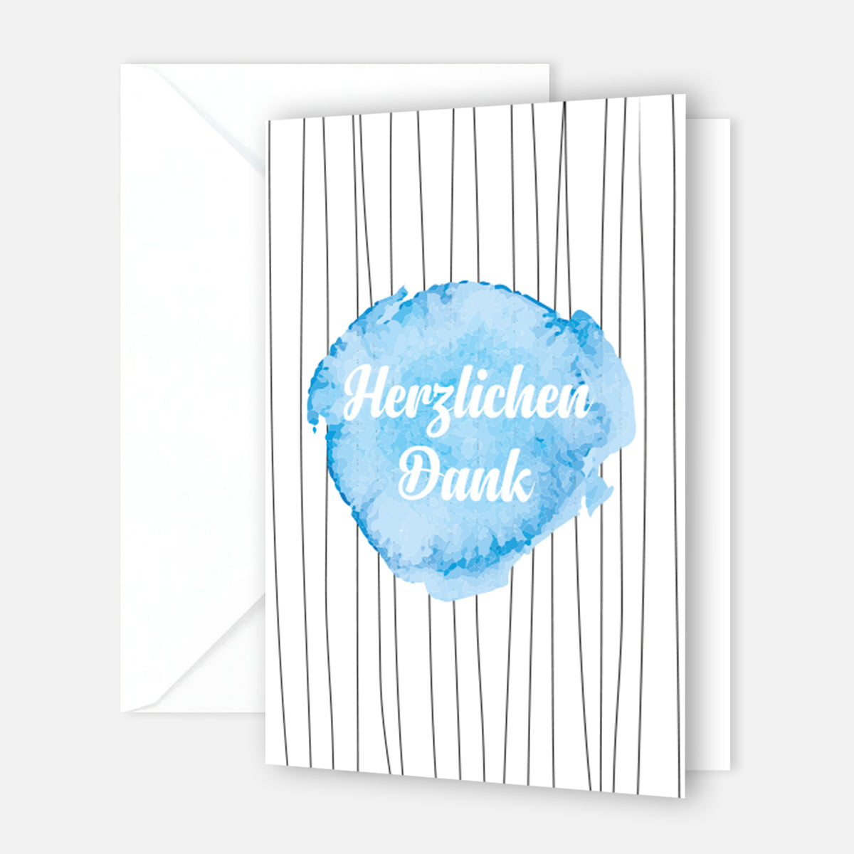 10 Stück Premium Dankeskarten (Klappkarten) mit Umschlägen, Danke Karten Geburt Merz Designkarten