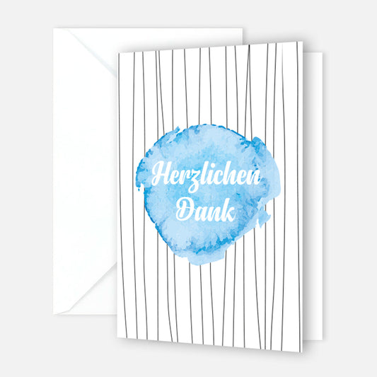 10 Stück Premium Dankeskarten (Klappkarten) mit Umschlägen, Danke Karten Geburt Merz Designkarten