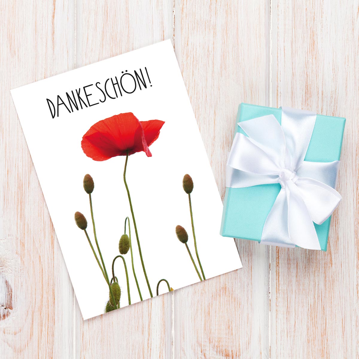 10 Stück Premium Dankeskarten (Klappkarten) mit Umschlägen, Danke Karten Geburt Merz Designkarten