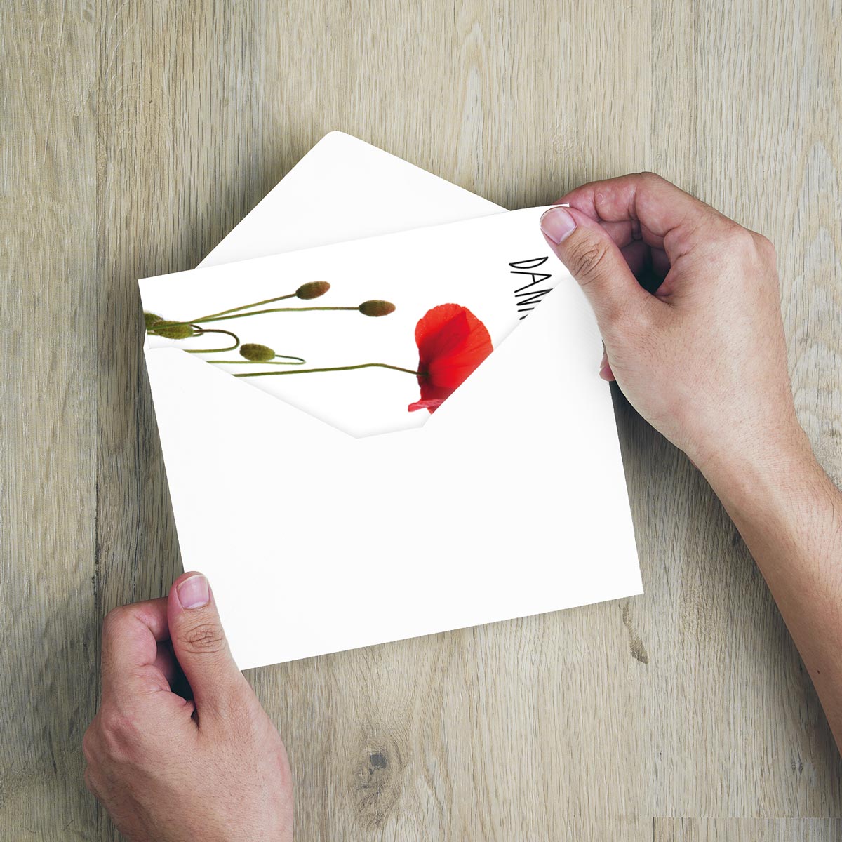 10 Stück Premium Dankeskarten (Klappkarten) mit Umschlägen, Danke Karten Geburt Merz Designkarten