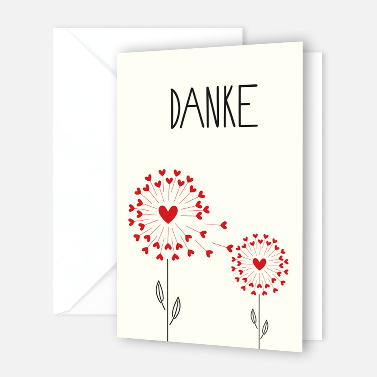 10 Stück Premium Dankeskarten (Klappkarten) mit Umschlägen, Danke Karten Geburt Merz Designkarten