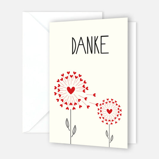 10 Stück Premium Dankeskarten (Klappkarten) mit Umschlägen, Danke Karten Geburt Merz Designkarten