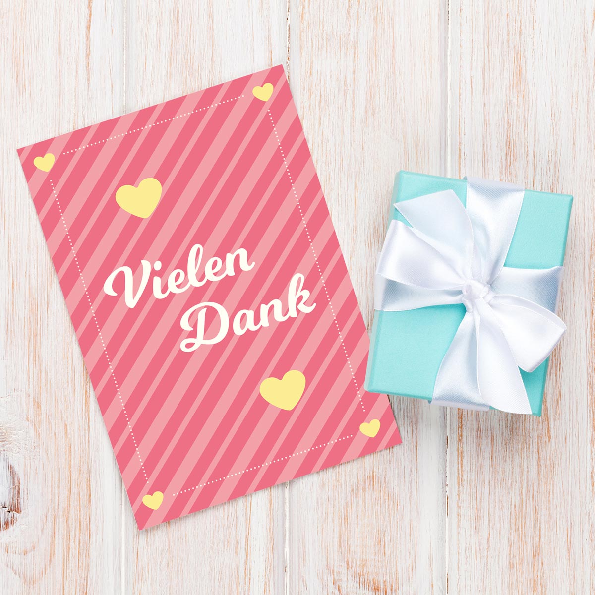 10 Stück Premium Dankeskarten (Klappkarten) mit Umschlägen, Danke Karten Geburt Merz Designkarten