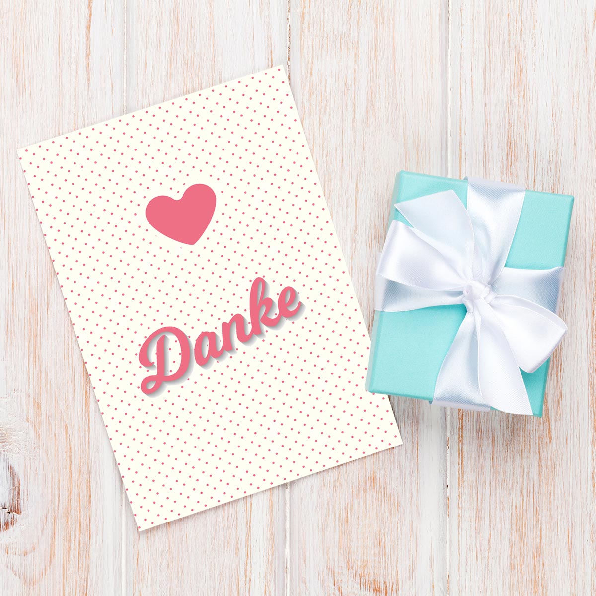 10 Stück Premium Dankeskarten (Klappkarten) mit Umschlägen, Danke Karten Geburt Merz Designkarten