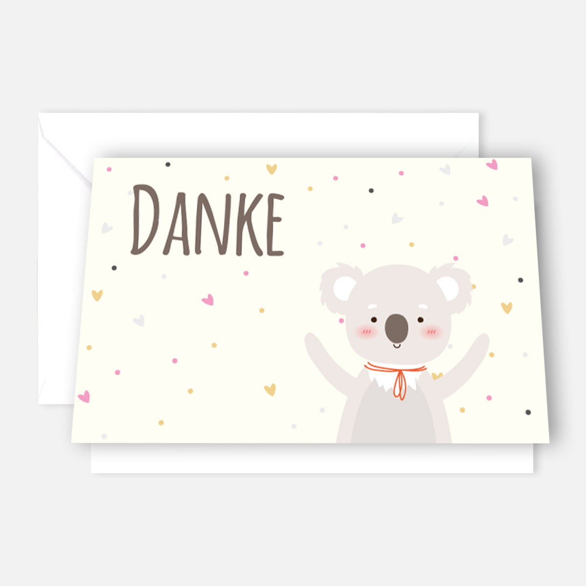 10 Stück Premium Dankeskarten (Klappkarten) mit Umschlägen, Danke Karten Geburt Merz Designkarten